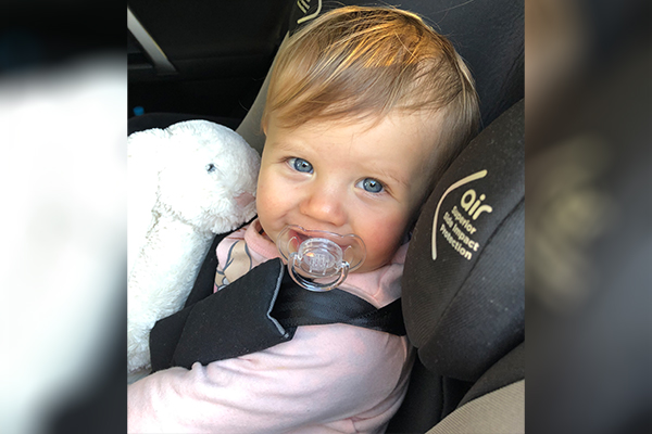 Ava in car seat